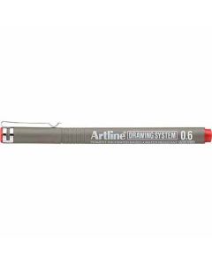 ปากกาเขียนแบบ DRAWING SYSTEM 0.6mm Red