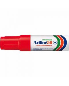 ปากกาเคมี Artline 50 (3.0 - 6.0mm) หัวตัด Red