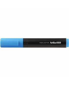 ปากกาไฮไลท์ Artline 660 (1.0 - 4.0mm) หัวตัด Fluoro Blue