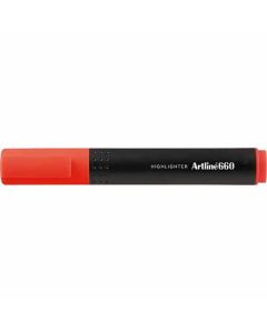 ปากกาไฮไลท์ Artline 660 (1.0 - 4.0mm) หัวตัด Fluoro Red