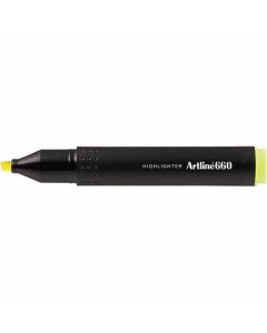 ปากกาไฮไลท์ Artline 660 (1.0 - 4.0mm) หัวตัด Fluoro Yellow