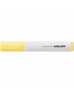 ปากกาไฮไลท์ Artline 660 (1.0 - 4.0mm) หัวตัด Pastel Yellow
