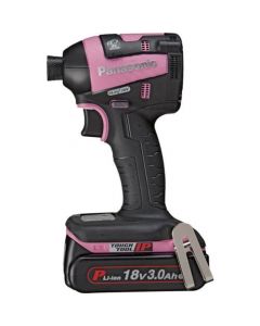 ชุดไดร์เวอร์กระแทกแบบชาร์จคู่ สีชมพู 18V 3.0Ah