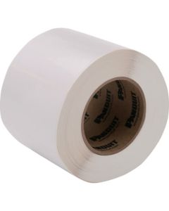 ฉลากรูปธงสำหรับเครื่องพิมพ์ถ่ายโอนความร้อน โพลีเอสเตอร์ (กาวพิเศษ) สีขาว ส่วนการพิมพ์ ความยาว 9.5มม. x กว้าง 25.4มม. รวม 2500 แผ่น F100x213AJT