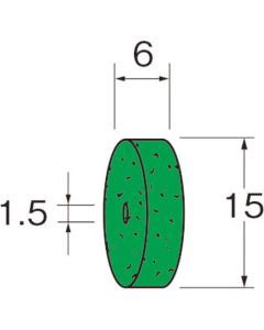 ชนิดล้อสักหลาด ชนิดล้อหนัง กว้าง (มม.) 15 สูง (มม.) 6