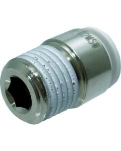 ห้าคอนเนคเตอร์ซ็อกเก็ตหกเหลี่ยมตัวผู้ W (สีขาว) 8 มม./R 1/4