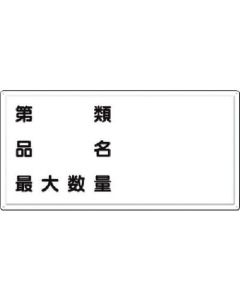 ป้ายดับเพลิง Class XX/ชื่อสินค้า/ปริมาณสูงสุด (แนวนอน)