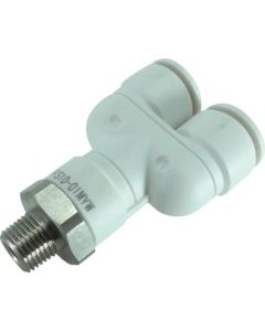 กิ่งตัวผู้ SUS ห้าเส้น Y สีขาว 10mm/R1/8