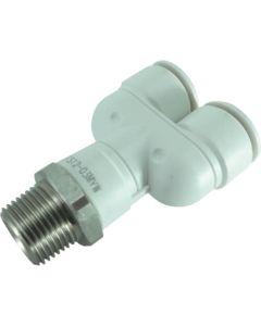 SUS ชาย 5 กิ่ง Y สีขาว 12mm/R3/8