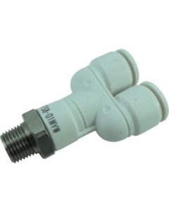 สาขาจดหมาย SUS ห้าสาขา Y สีขาว 8mm/R1/8