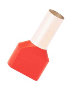 ขั้วปลอกหุ้มฉนวนสำหรับสายไฟคู่ สีแดง 100 ชิ้น FTD83-14-C