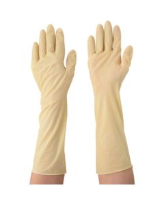ADCLEAN Latex Super Long Glove Size:M 1.000prs/ctn กล่องละ 1.000แผ่น