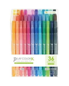ปากกาปลายสักหลาดสูตรน้ำ Play Color K ชุด 36 สี