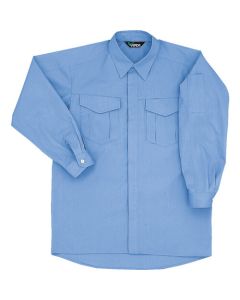 เสื้อเชิ้ตแขนยาวผ้าฝ้าย 100% ฤดูใบไม้ผลิ/ฤดูร้อน สีฟ้าอ่อน M