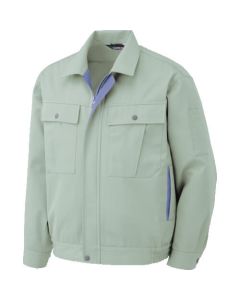 เสื้อเบลาส์แขนยาวคู่ฤดูใบไม้ผลิ/ฤดูร้อนสำหรับบุรุษและสตรีสีเขียวอ่อน L