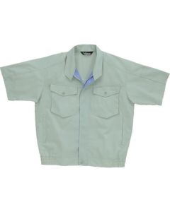 ฤดูใบไม้ผลิ/ฤดูร้อน unisex E/C เสื้อเบลาส์แขนสั้นสีเขียวอ่อน LL