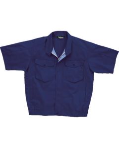ฤดูใบไม้ผลิ/ฤดูร้อน unisex E/C เสื้อเบลาส์แขนสั้นสีกรมท่า LL