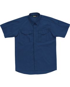 ฤดูใบไม้ผลิ/ฤดูร้อน unisex E/C เสื้อเชิ้ตแขนสั้นสีกรมท่า LL