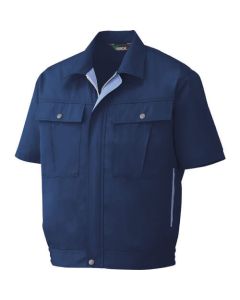 เสื้อเบลาส์แขนสั้นบุรุษและสตรีฤดูใบไม้ผลิ/ฤดูร้อนสีกรมท่า LL