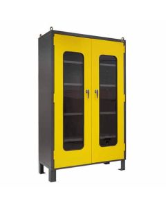 ตู้เหล็กจัดเก็บอุปกรณ์ มีช่องกระจก 1200 x 510 x 1955 Gray / Yellow