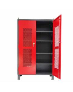 ตู้เหล็กจัดเก็บอุปกรณ์ มีช่องตาข่าย 1200 x 510 x 1955 Gray / Red