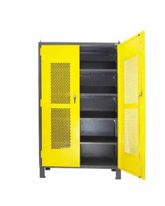 ตู้เหล็กจัดเก็บอุปกรณ์ มีช่องตาข่าย 1200 x 510 x 1955 Gray / Yellow