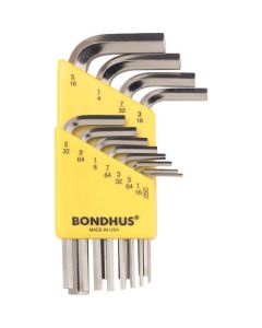 Hex End Short L-Wrench Set Plated Finish ชุดละ 12เส้น