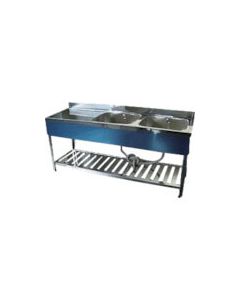 Double-basin-Sink with Drainboard 1อัน