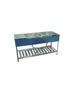 Double-basin Sink with Drainboard without Back Board 1อัน