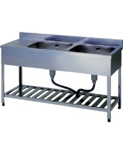 Double-basin Sink with Drainboard without Back Board 1อัน