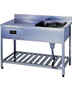Single-basin Sink with Drainboard & Drawers 1อัน