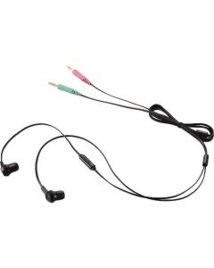 Headphone with microphone+volume control/Ear canal type/1.3m cable/Black 1อัน