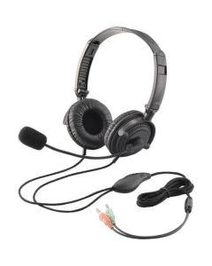 Headset+volume control/Binaural Overhead type/1.2m cable/Foldable/Black 1อัน