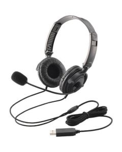Headset+volume control/Overhead type/1.2m cable/Foldable/USB connector/White 1อัน