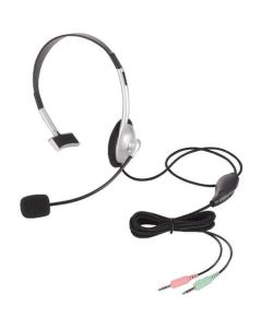 Headset+volume control/Monaural Overhead type/1.8m cable/Silver 1อัน