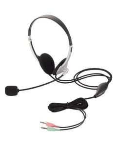 Headset+volume control/Binaural Overhead type/1.8m cable/Silver 1อัน