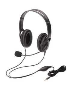 ชุดหูฟัง 4 ขั้ว binaural ขนาดใหญ่เหนือศีรษะ 1.8 ม. สีดำ