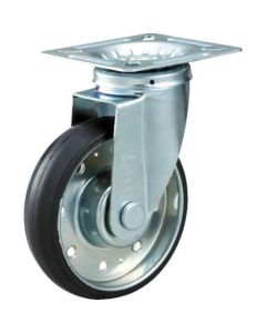 Plate Type Caster High-tensile Caster (press made rubber wheel)  Flexible