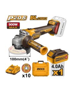 20V-BL เครื่องเจียร์4" 900W-ชุดแบต 1ก้อน