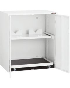 Storage cabinet for square cans and pails