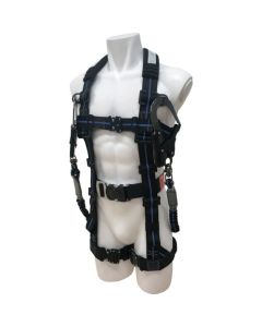 Full harness type safety belt and safety rope set.
