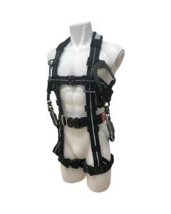 Full harness type safety belt and safety rope set.