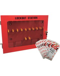 Lockout Station Management Box with Tag out Hanging tag  ชุดละ 1 ชุด