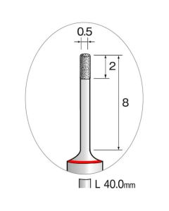Precision Diamond Plated Point (Carbide Shaft) 1เส้น