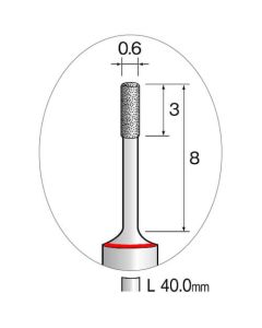 Precision Diamond Plated Point (Carbide Shaft) 1เส้น