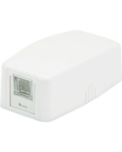 ชุดโรเซ็ตพร้อมชัตเตอร์สปริง CAT5E 1 ปาก สีขาว JOQ1H500