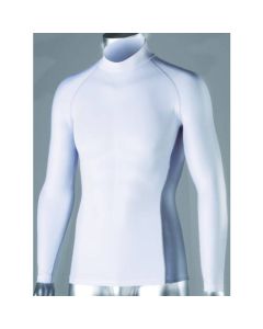 เสื้อเชิ้ตคอสูงแขนยาวผ้ายืดระงับกลิ่นกายเย็นสบาย สีขาว LL