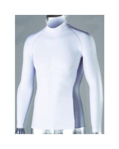 เสื้อเชิ้ตผ้ายืดแขนยาวคอสูงระบายความเย็นและดับกลิ่น สีขาว S