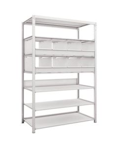 K1 type Light-Duty Antibacterial-Coated High-density storage Shelving(with Trays)(Weight Capacity:100kg per Shelf)(Height:1900mm) 1อัน