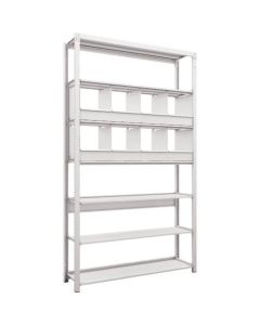 K1 type Light-Duty Antibacterial-Coated High-density storage Shelving(with Trays)(Weight Capacity:100kg per Shelf)(Height:2200mm) 1อัน